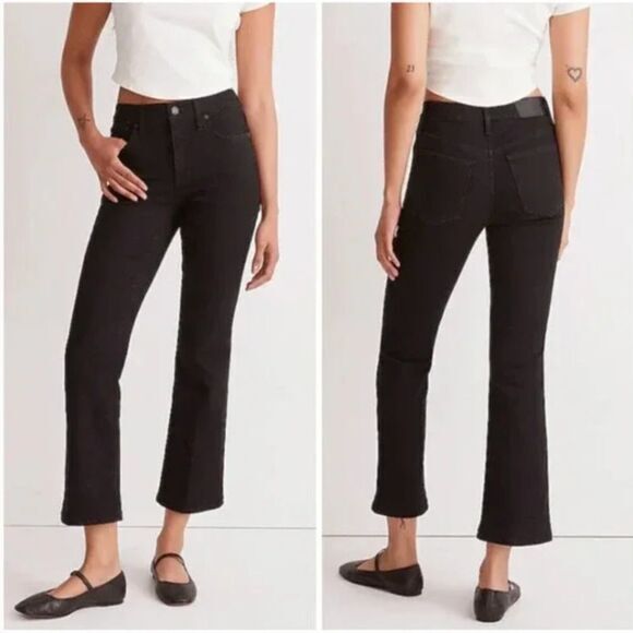 NEW Madewell Kick Out Crop Jeans in Black Rinse Wash, 29‎ - Picture 1 of 14